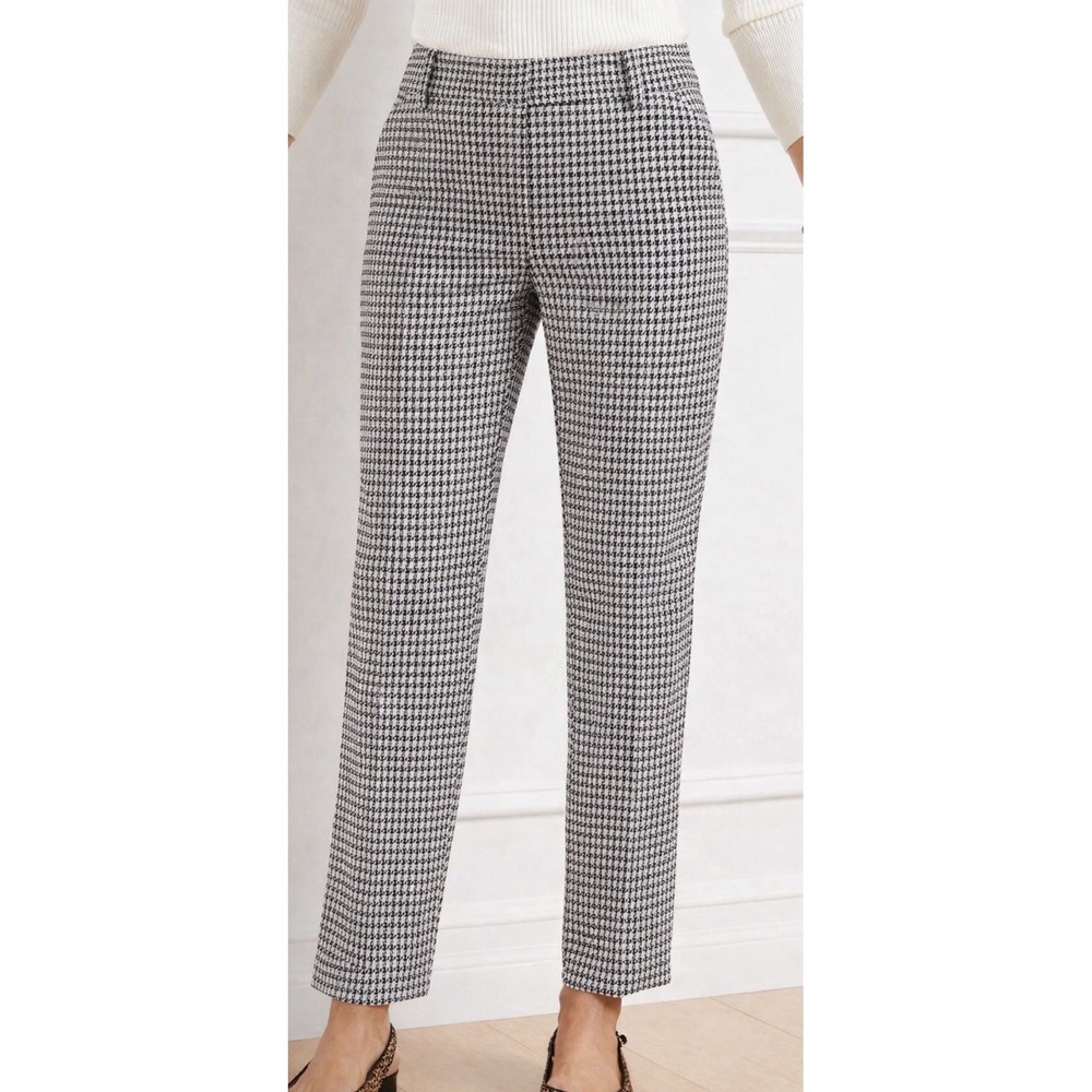 Talbots Hampshire Ankle Pants Women 12P Houndstooth Career Office Preppy Hipster